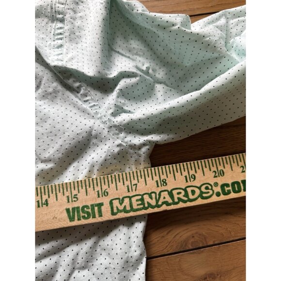 Express Extra Slim Men Size Small Button Down Shirt Green Polka Dots Cotton City - Picture 5 of 12